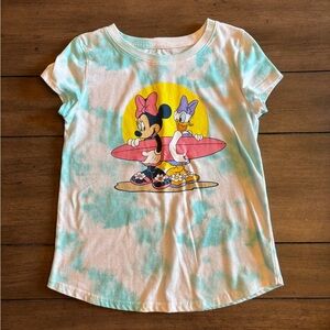 Disney Kids Surfing Minnie & Daisy T-Shirt - Teal & White